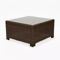 Covers&All Bellanova 32 in Square Coffee Table, Aspen Wicker w / Glass Top