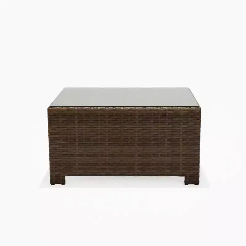 Tavolino quadrato Bellanova 32 di Covers&All, in vimini Aspen con piano in vetro