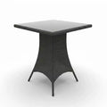 Covers&All Universal 36 in Sq Bar Height Table, Charcoal Wicker w / Glass Top
