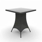 Covers&All Universal 36 in Sq Bar Height Table, Charcoal Wicker w / Glass Top