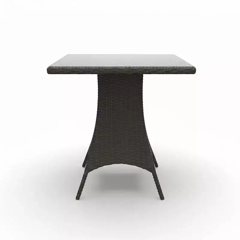 Tavolo alto Covers&All Universal 36 pollici quadrato, vimini color antracite con piano in vetro