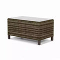 Covers&All San Marino 34 in L Outdoor Coffee Table, Cappuccino Wicker w / Glass Top
