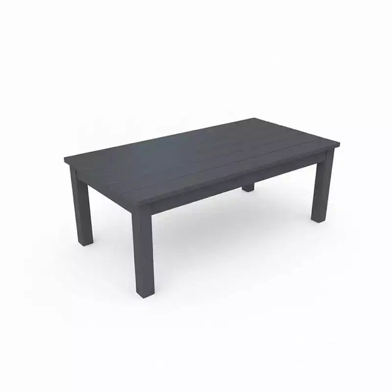 Covers&All Studio 44 in L Rectangle Coffee Table, Pearl River Grey Wicker w / Glass Top