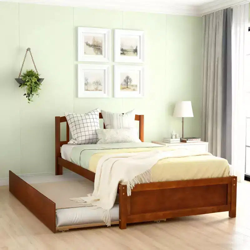 Letto a piattaforma singolo Luxystar con letto estraibile per appartamento e camera degli ospiti