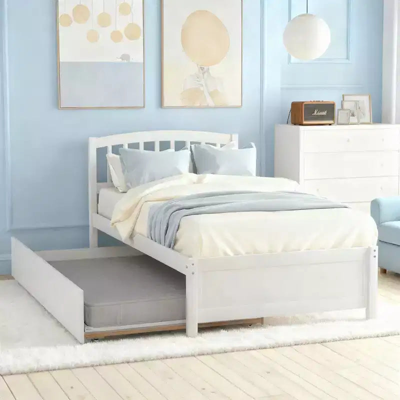 Letto a piattaforma singolo Luxystar con letto estraibile per appartamento e camera degli ospiti