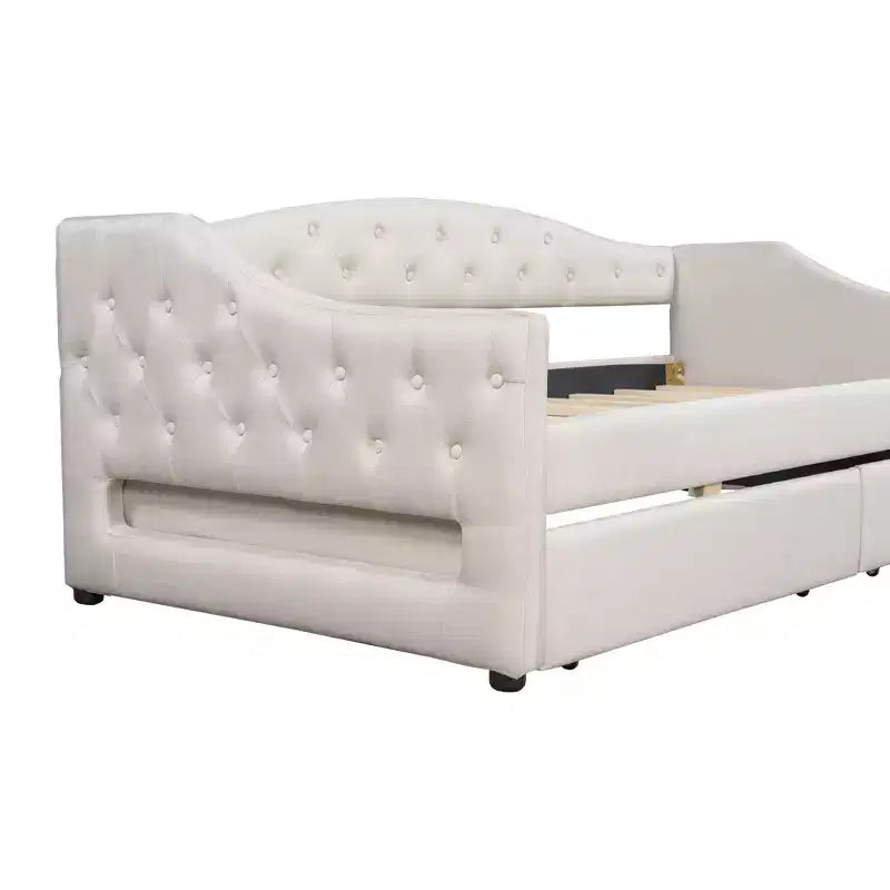 Divano Letto Imbottito Una Piazza e Mezza con Letto Estraibile e Schienale Trapuntato, Divano Letto in Lino con Striscia LED