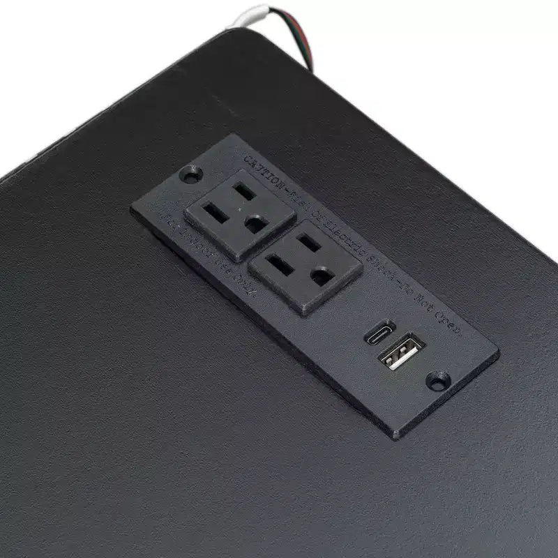Letto a piattaforma per gaming in legno Twin/Full Size con testiera LED, scrivania e cassetti portaoggetti USB, nero - ModernLuxe