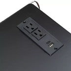 Letto a piattaforma per gaming in legno Twin/Full Size con testiera LED, scrivania e cassetti portaoggetti USB, nero - ModernLuxe