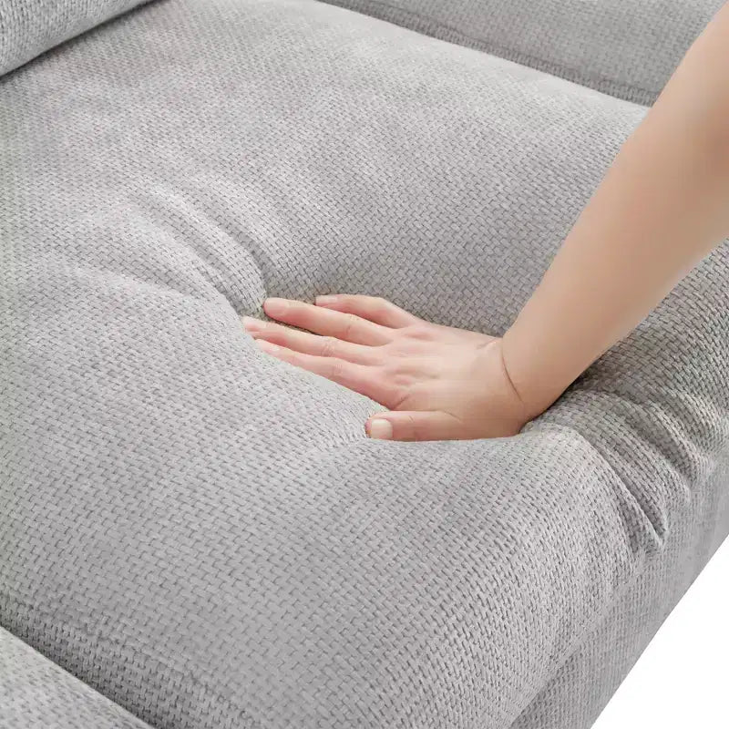 Divano Sezionale Moderno Oversize EHMKNP - Divano di Lusso a L con 5 Posti e Chaise Longue Rivestito in Ciniglia