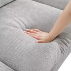 Divano Sezionale Moderno Oversize EHMKNP - Divano di Lusso a L con 5 Posti e Chaise Longue Rivestito in Ciniglia
