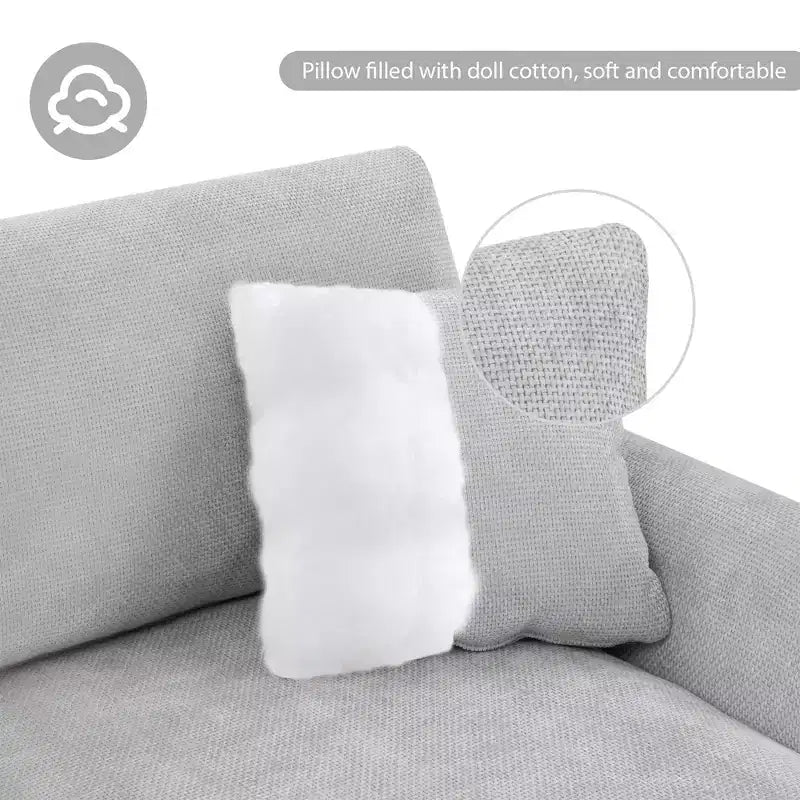 Divano Sezionale Moderno Oversize EHMKNP - Divano di Lusso a L con 5 Posti e Chaise Longue Rivestito in Ciniglia