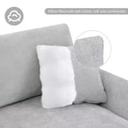 Divano Sezionale Moderno Oversize EHMKNP - Divano di Lusso a L con 5 Posti e Chaise Longue Rivestito in Ciniglia