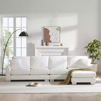 Divano Sezionale Moderno Oversize EHMKNP - Divano di Lusso a L con 5 Posti e Chaise Longue Rivestito in Ciniglia