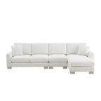 Divano Sezionale Moderno Oversize EHMKNP - Divano di Lusso a L con 5 Posti e Chaise Longue Rivestito in Ciniglia