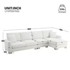 Divano Sezionale Moderno Oversize EHMKNP - Divano di Lusso a L con 5 Posti e Chaise Longue Rivestito in Ciniglia