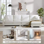 Divano Sezionale Moderno Oversize EHMKNP - Divano di Lusso a L con 5 Posti e Chaise Longue Rivestito in Ciniglia