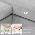 Divano Sezionale Moderno Oversize EHMKNP - Divano di Lusso a L con 5 Posti e Chaise Longue Rivestito in Ciniglia