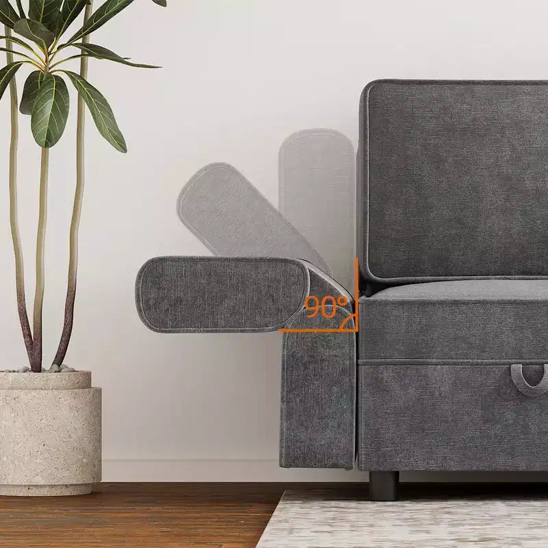 Divano sezionale modulare, modulo bracciolo in ciniglia per divano letto componibile,
