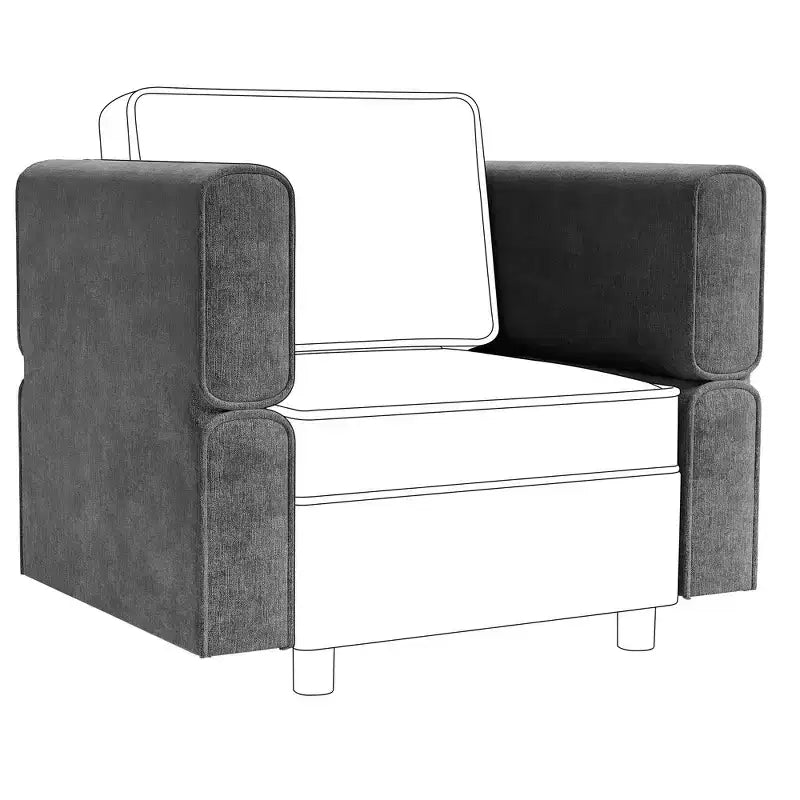 Divano sezionale modulare, modulo bracciolo in ciniglia per divano letto componibile,