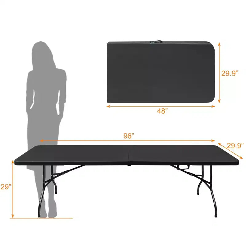 Tavolo Pieghevole in Plastica, Resistente per Interni ed Esterni Portatile con Maniglia, Blocco per Picnic, Feste, Campeggio