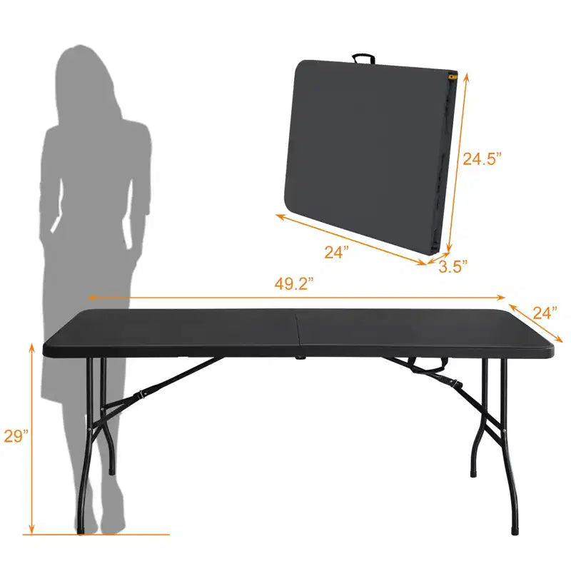 Tavolo Pieghevole in Plastica, Resistente per Interni ed Esterni Portatile con Maniglia, Blocco per Picnic, Feste, Campeggio