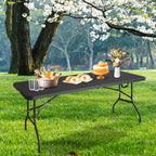 Plastic Folding Table, Indoor Outdoor Heavy Duty Portable w/Handle, Lock for Picnic, Party, Camping