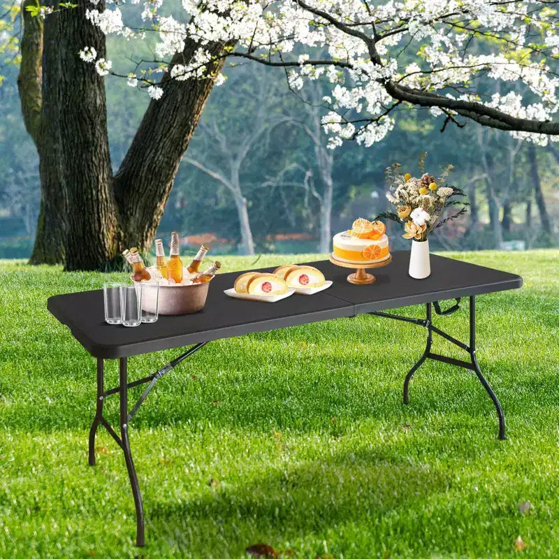 Plastic Folding Table, Indoor Outdoor Heavy Duty Portable w/Handle, Lock for Picnic, Party, Camping