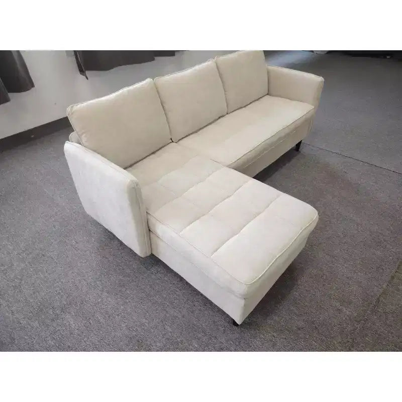 L-Shaped Sectional Sofa with Storage, 75.5 Modular 4-Seater with Deep Seats & Plush Pillows, Chenille Fabric Apartment Couch for Small Spaces