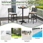 Costway Tavolo da Bar Rotondo da 24 Pollici per Patio con Texture Intagliata per Giardino, Cortile, Balcone, Piscina