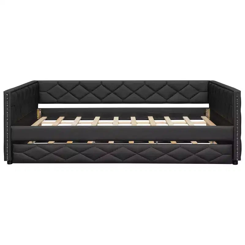 Divano letto imbottito Luxystar Full XL con letto estraibile e LED per soggiorno