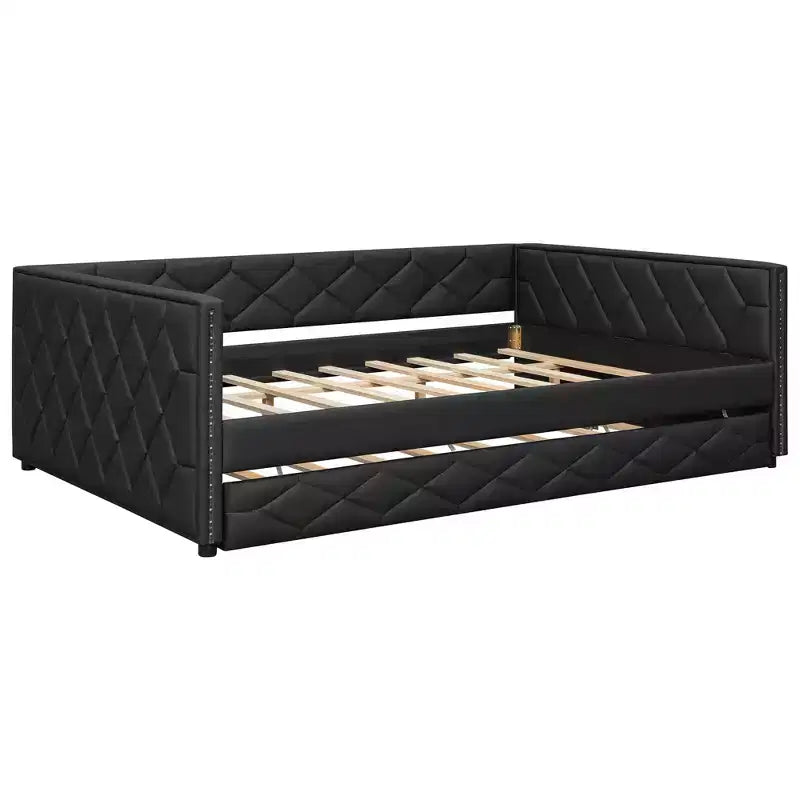 Divano letto imbottito Luxystar Full XL con letto estraibile e LED per soggiorno