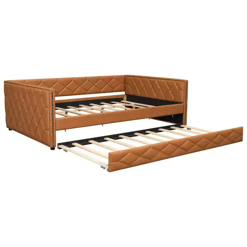 Divano letto imbottito Luxystar Full XL con letto estraibile e LED per soggiorno