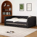 Luxystar Full XL Size Upholstered Daybed with Trundle and LED for Living Room