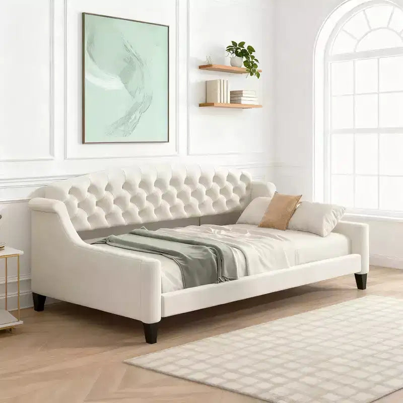 Luxystar Twin Size Modern Luxury Tufted Button Daybed for Living Room and Guest Room