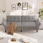 COZONY Divano Letto Futon Moderno, Schienale e Braccioli Regolabili, Trasformabile per Soggiorno, Camera da Letto, Appartamento