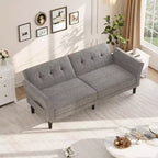 COZONY Divano Letto Futon Moderno, Schienale e Braccioli Regolabili, Trasformabile per Soggiorno, Camera da Letto, Appartamento