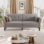 COZONY Divano Letto Futon Moderno, Schienale e Braccioli Regolabili, Trasformabile per Soggiorno, Camera da Letto, Appartamento