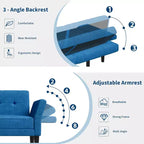 COZONY Divano Letto Futon Moderno, Schienale e Braccioli Regolabili, Trasformabile per Soggiorno, Camera da Letto, Appartamento
