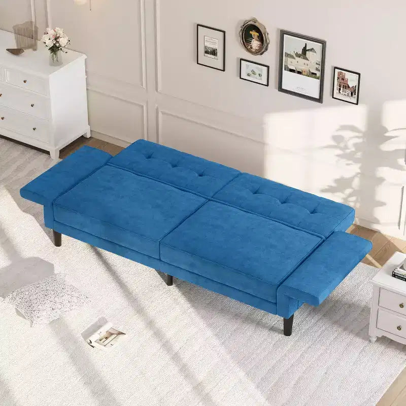 COZONY Divano Letto Futon Moderno, Schienale e Braccioli Regolabili, Trasformabile per Soggiorno, Camera da Letto, Appartamento