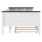 GDFStudio Gibson Letto a Giorno in Legno con Ripiani Contenitori e Schienale Imbottito