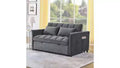 Convertible Sofa Bed with Adjustable Backrest - 3-Position Recliner , Pull-Out Sleeper, Two Side Pockets, 2 Pillows for Living Room, Grey