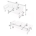 TUYOHW Divano Letto Pieghevole da 70'' con Portabicchieri e Contenitore Laterale, Divano Letto in Cotone Lino per Piccoli Spazi