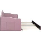 Letto a giorno imbottito Twin Size con rotelle, divano-letto in velluto con porte di ricarica USB, non è necessaria la rete a molle