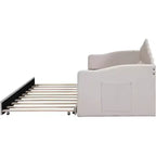 Letto a giorno imbottito Twin Size con rotelle, divano-letto in velluto con porte di ricarica USB, non è necessaria la rete a molle
