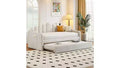 Twin Size Upholstered Daybed with Trundle,Velvet Sofabed with USB Charging Ports,No Box-Spring Needed