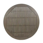 Tavolo da pranzo rotondo Okak Elegent per esterni con struttura e piano in legno di acacia, tavolo da pranzo minimalista per patio, tavolino da esterno per giardino