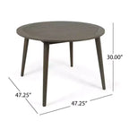 Tavolo da pranzo rotondo Okak Elegent per esterni con struttura e piano in legno di acacia, tavolo da pranzo minimalista per patio, tavolino da esterno per giardino