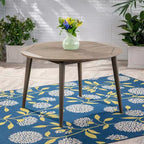 Tavolo da pranzo rotondo Okak Elegent per esterni con struttura e piano in legno di acacia, tavolo da pranzo minimalista per patio, tavolino da esterno per giardino