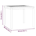 vidaXL Tavolo da Giardino Marrone in Legno Massello di Acacia 90x90 cm