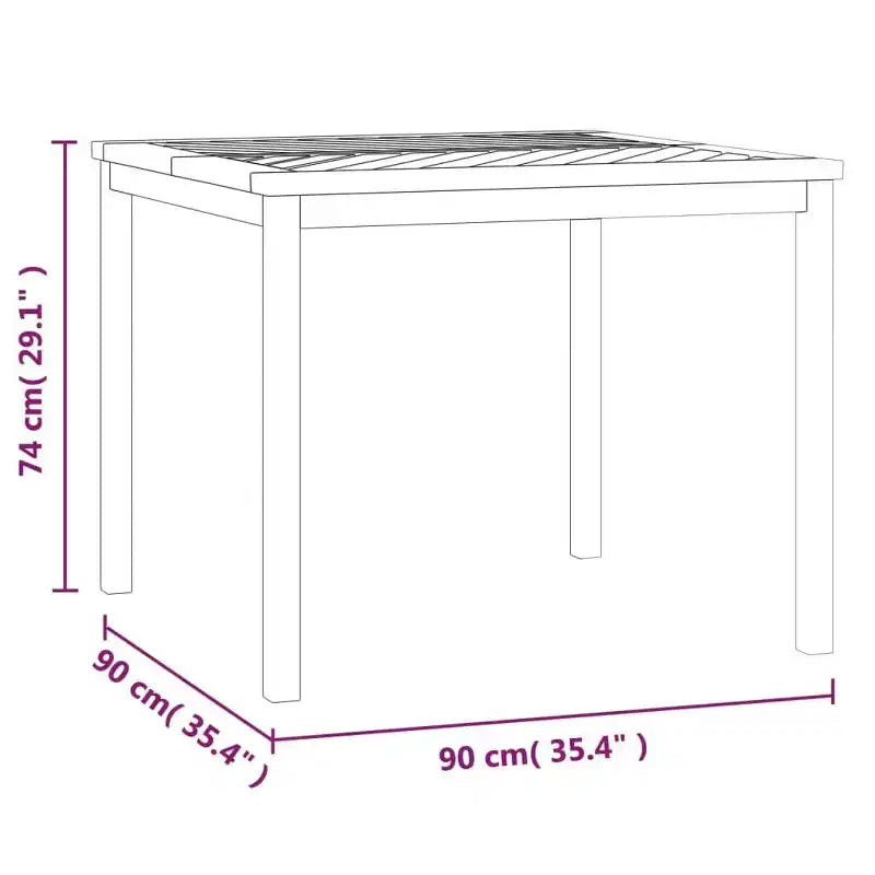 vidaXL Tavolo da Giardino Marrone in Legno Massello di Acacia 90x90 cm